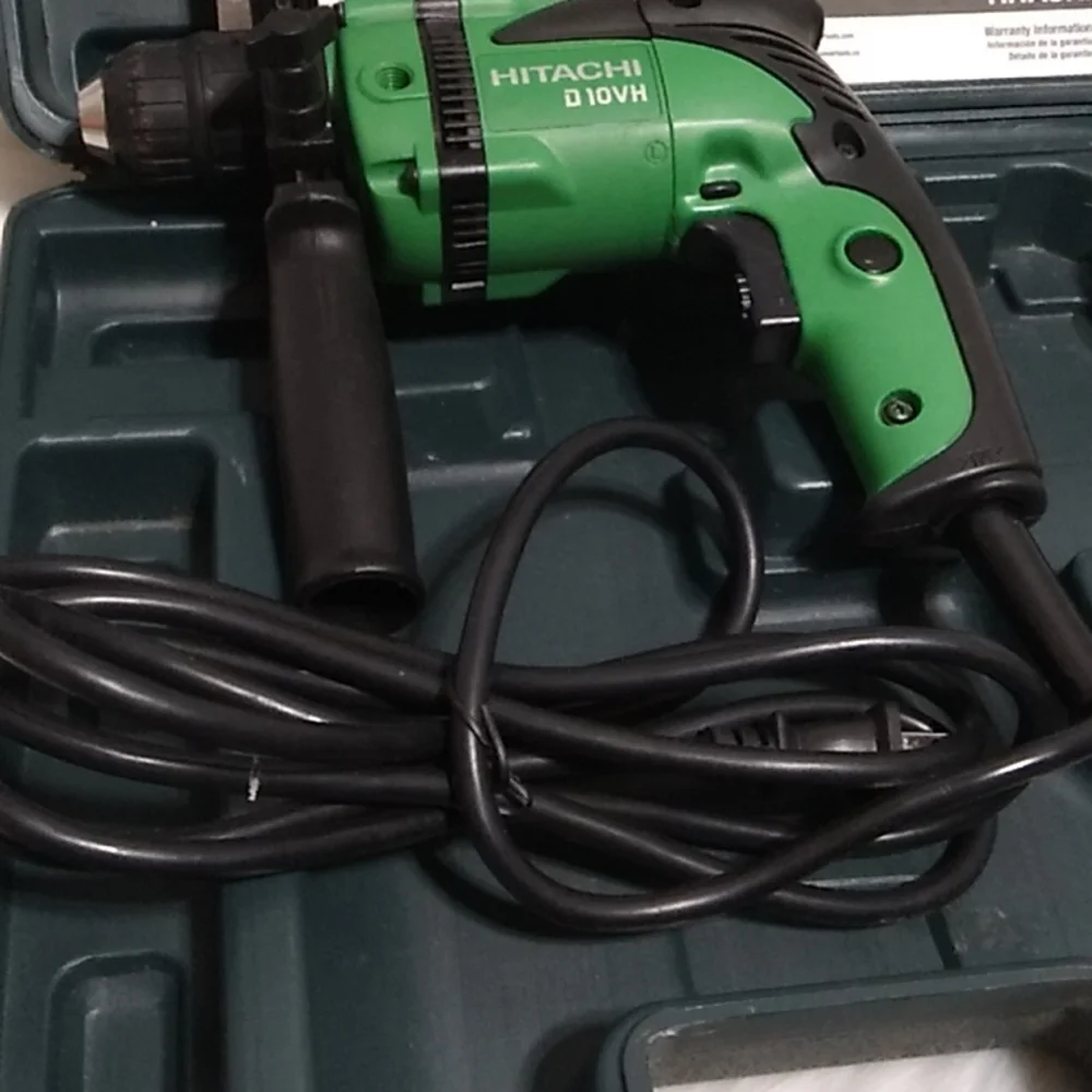 Hitachi Electric 3/8" Chuckless D 10VH Drill W/Side Handle & Crush Proof Case - Picture 7 of 7